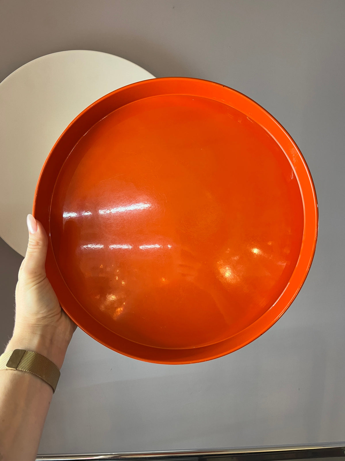 Tablett orange Metall von Boltze Design