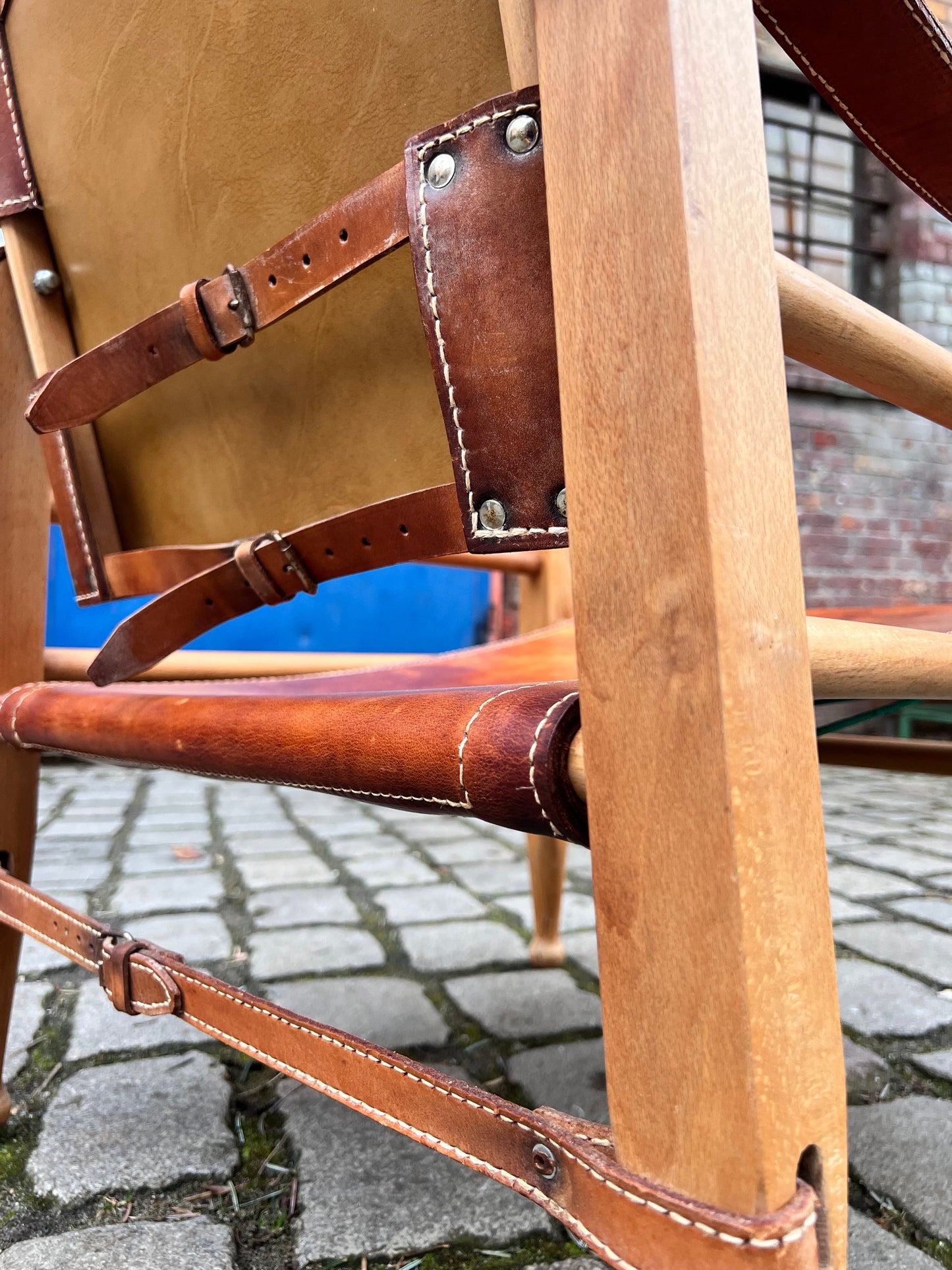 Vintage Sessel von Aage Bruun und Søn mit cognacfarbenem Lederbezug