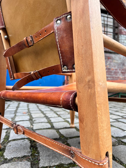 Vintage Sessel von Aage Bruun und Søn mit cognacfarbenem Lederbezug