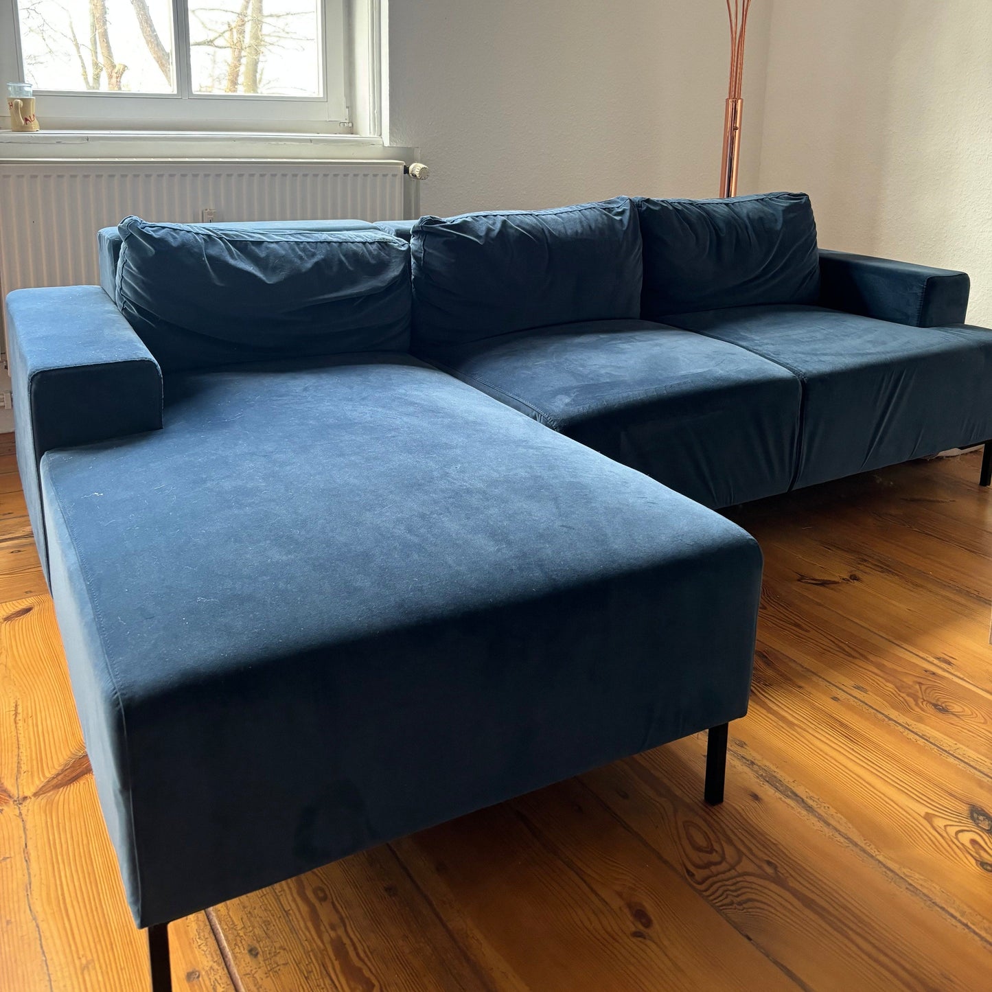 Vintage 3-Sitzer Sofa Frederik von Made.com blau