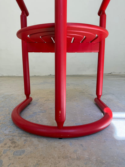 Vintage Armlehnstuhl "Rainbow Chair" von Allmilmö, rot