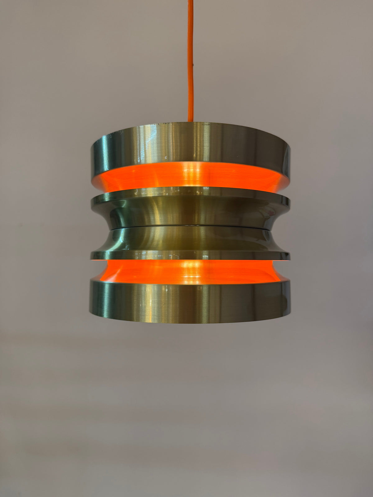 Vintage Hängelampe von Carl Thore, Gold Orange