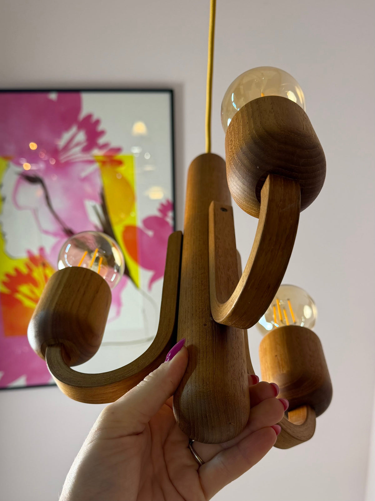 Vintage Kronleuchter Teak von DOMUS
