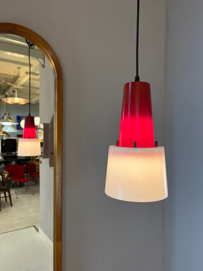 Vintage kitchen lamp red white plastic by Philips Holland