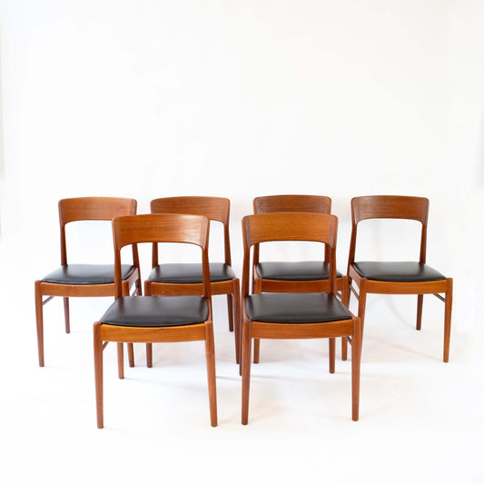 Vintage Stuhl Set von 6 von Henry Kjaernulf für Korup Stolefabrik
