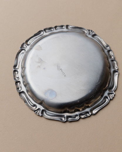 Vintage Untersetzer Edelstahl Italien 1980er zeitloses Design Set von 7