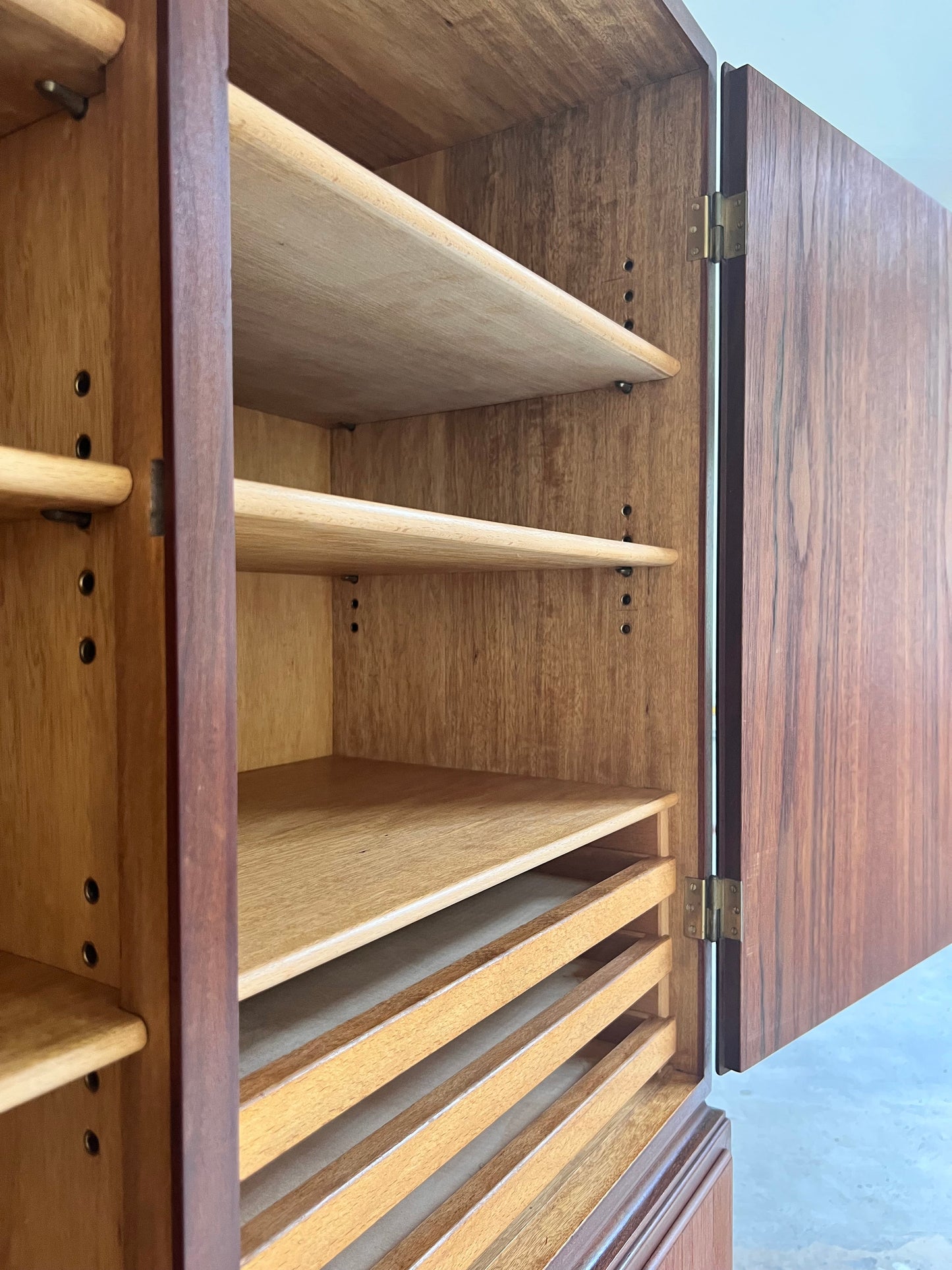 Vintage Aktenschrank Teak mit Schloss aus Dänemark, 50er Jahre