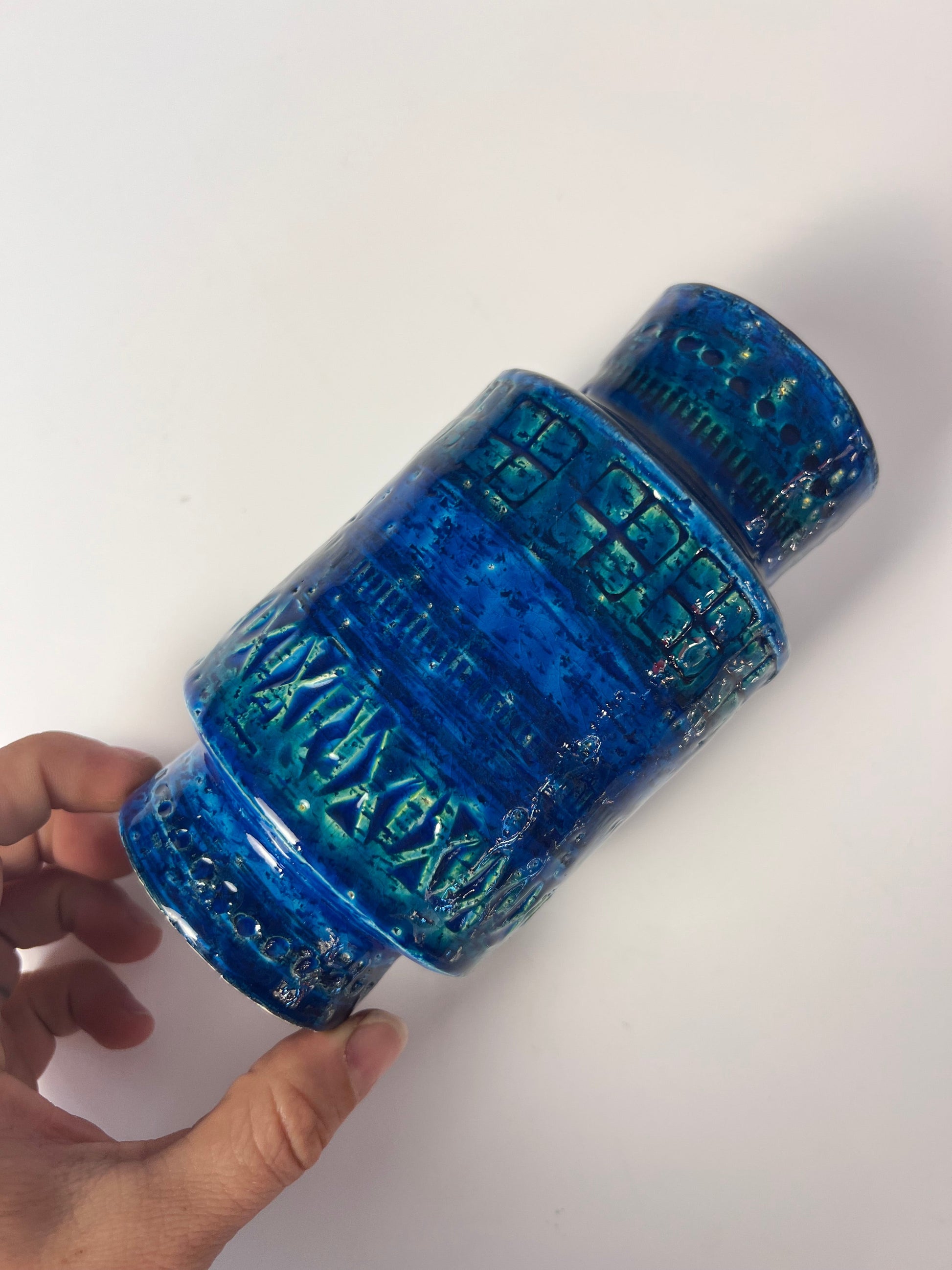 Vintage Vase "Rimini Blu" von Aldo Londi für Bitossi