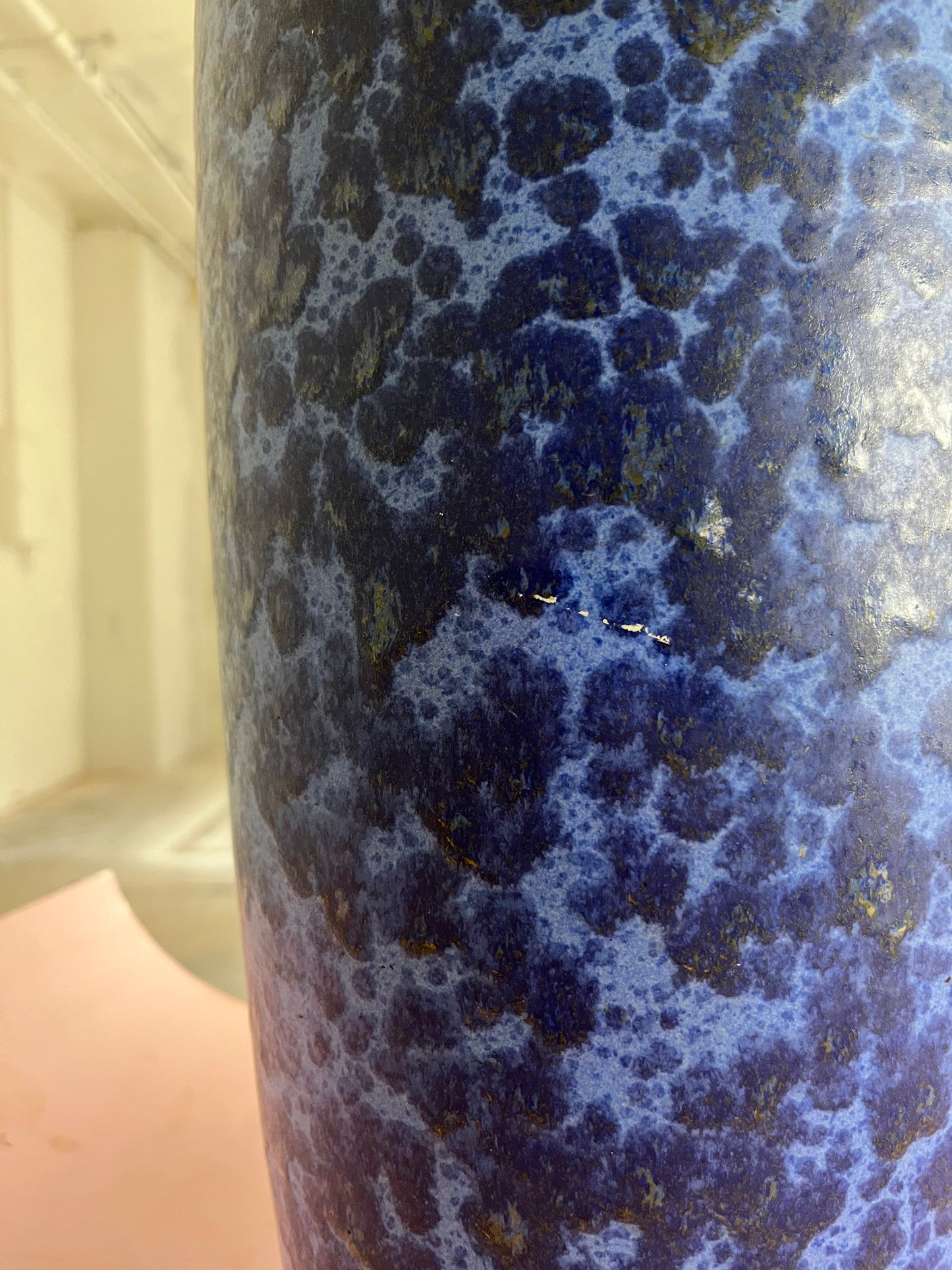 Vintage floor vase 517-45 dark blue by Scheurich West Germany