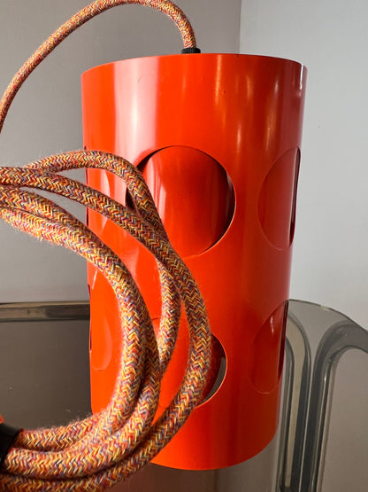 Vintage Hängelampe orange Metall von Raak Amsterdam