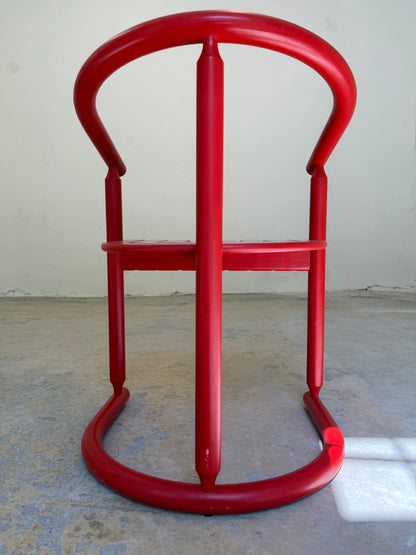 Vintage Armlehnstuhl "Rainbow Chair" von Allmilmö, rot
