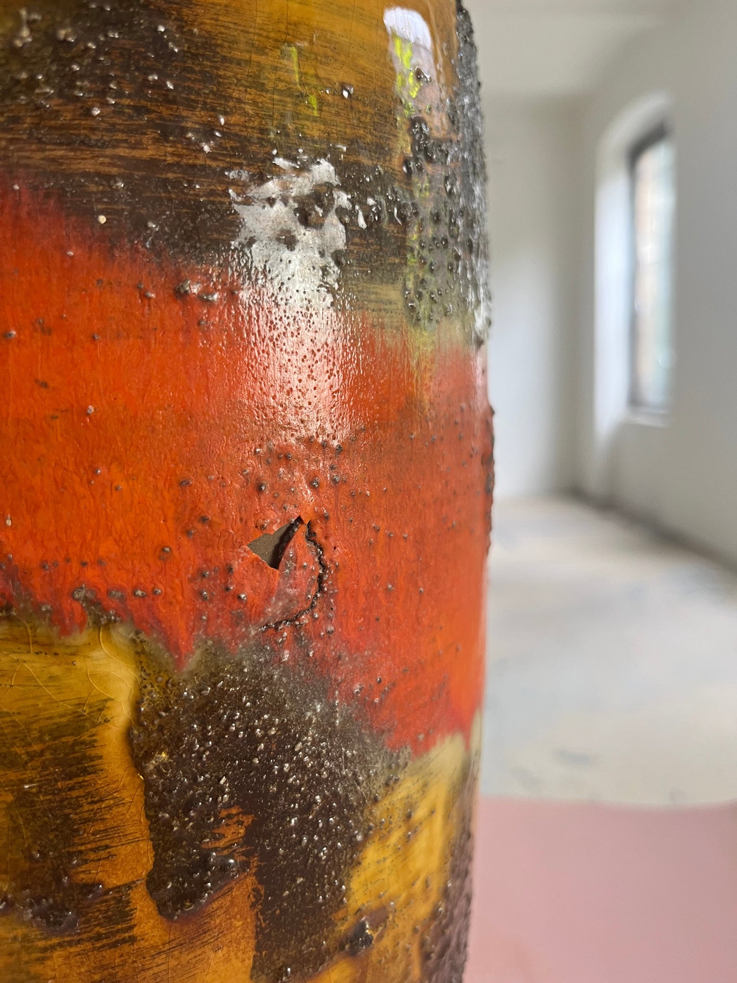 Vintage Vase 5071-38 Fat Lava orange brown by Carstens Keramik West Germany