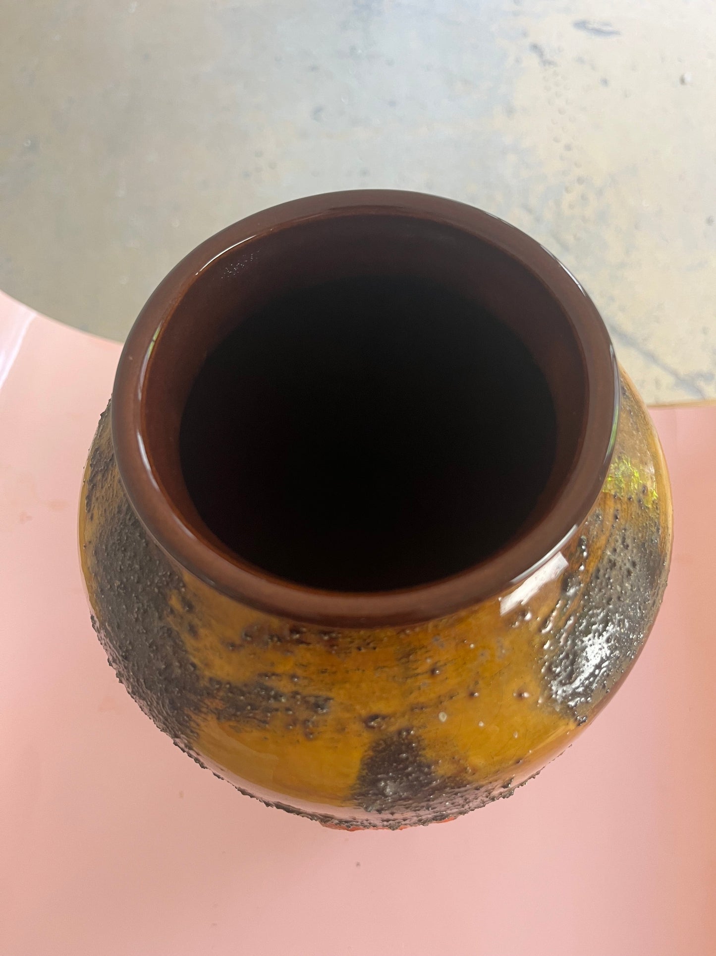 Vintage Vase 5071-38 Fat Lava orange brown by Carstens Keramik West Germany