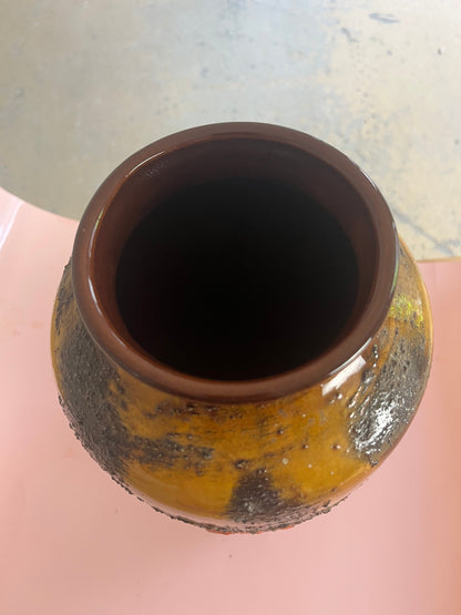 Vintage Vase 5071-38 Fat Lava orange brown by Carstens Keramik West Germany