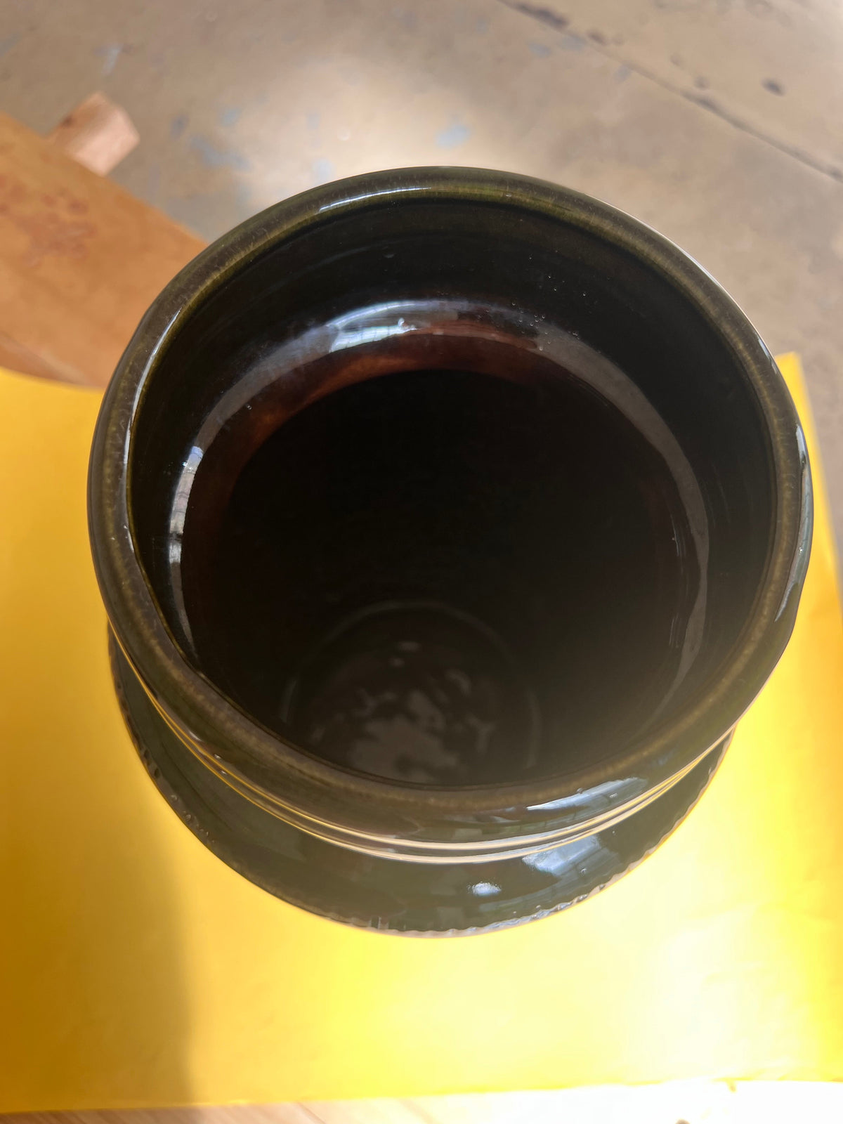Vase de sol vintage 289-47 vert jaune par Scheurich Allemagne de l'Ouest