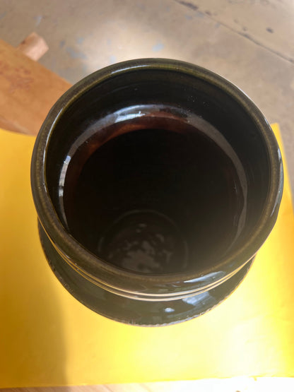 Vintage floor vase 289-47 green yellow by Scheurich West Germany