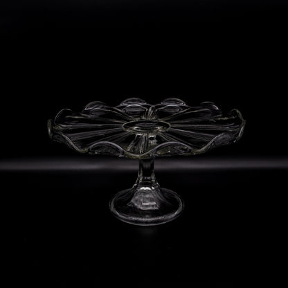 Vintage Kuchenständer aus Glas, Art Deco, ø 27 cm