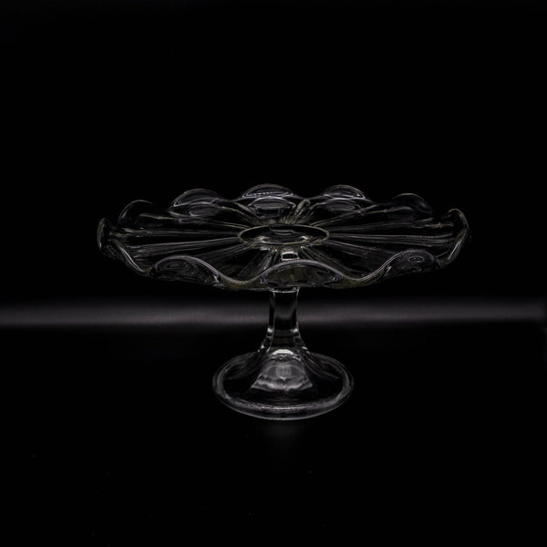 Vintage Kuchenständer aus Glas, Art Deco, ø 27 cm