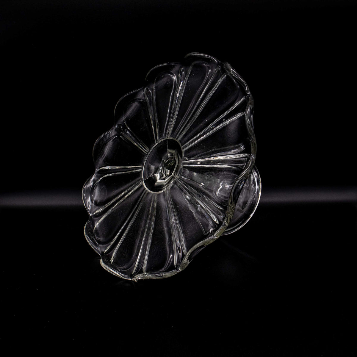 Vintage Kuchenständer aus Glas, Art Deco, ø 27 cm
