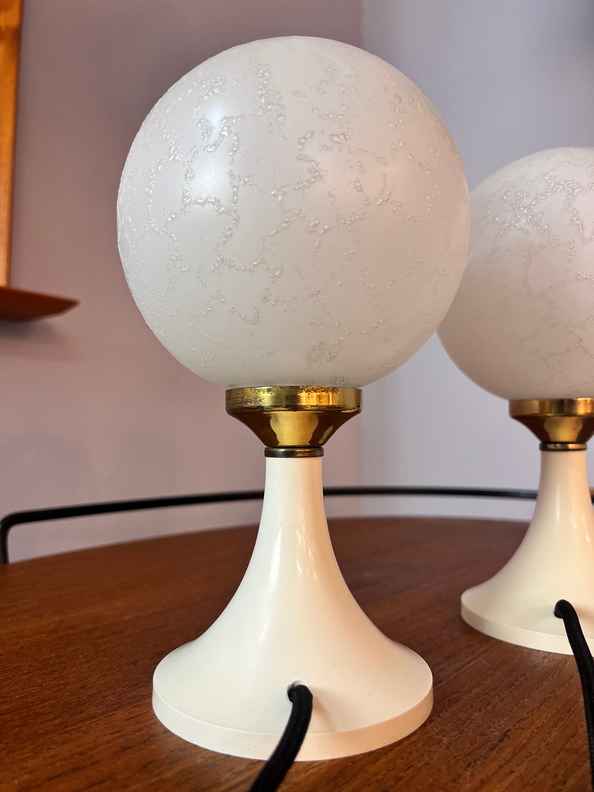 Lampe de chevet vintage avec base tulipe, lot de 2