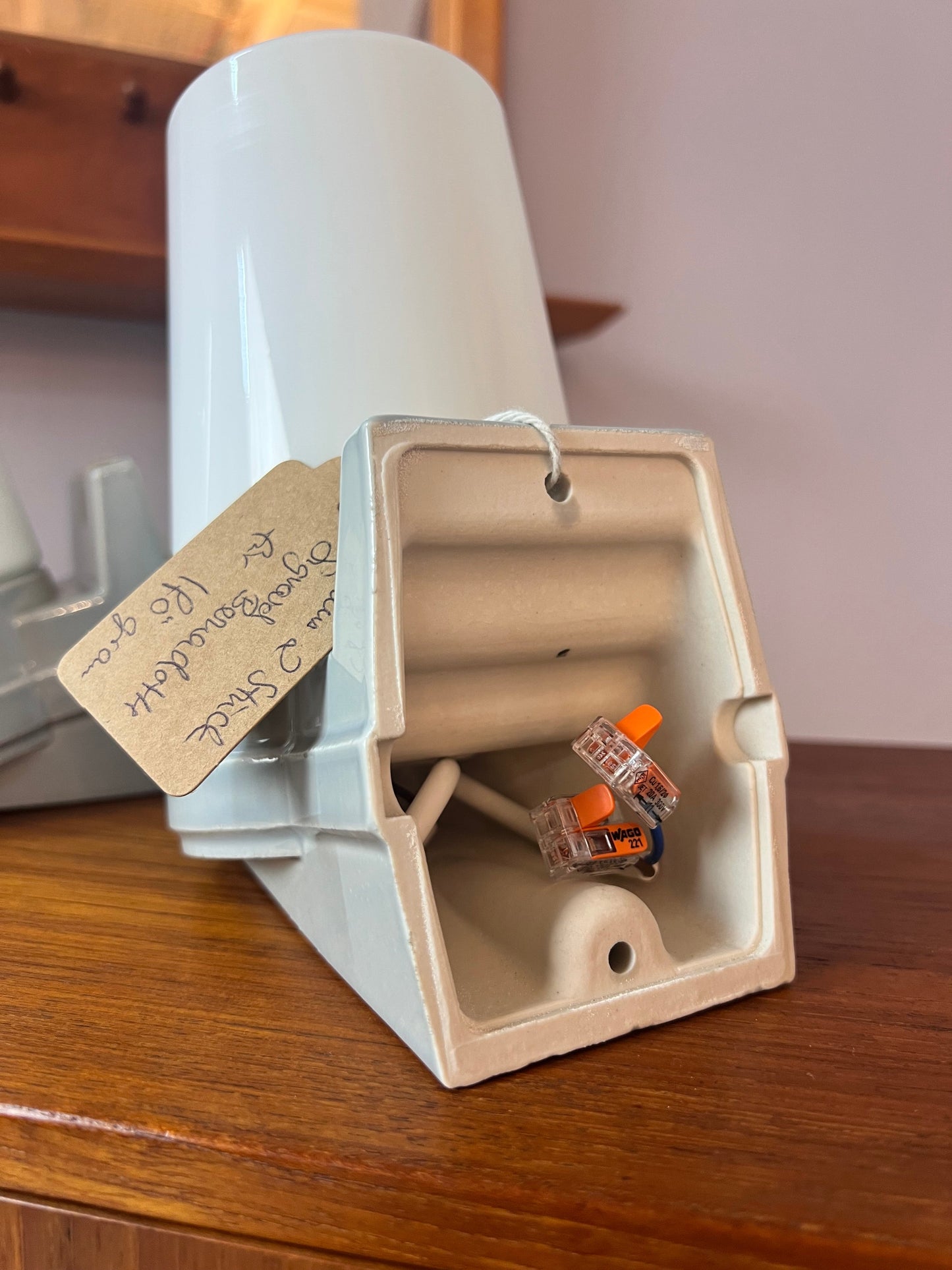 Vintage Wandlampe Modell 6070 von Sigvard Bernadotte für Ifö Set von 2 hellgrau