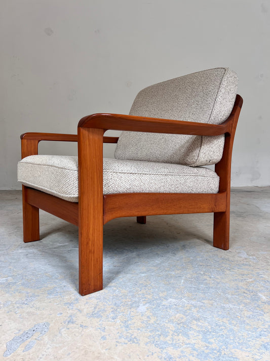 Vintage Sessel aus Teak und Wolle aus Dänemark