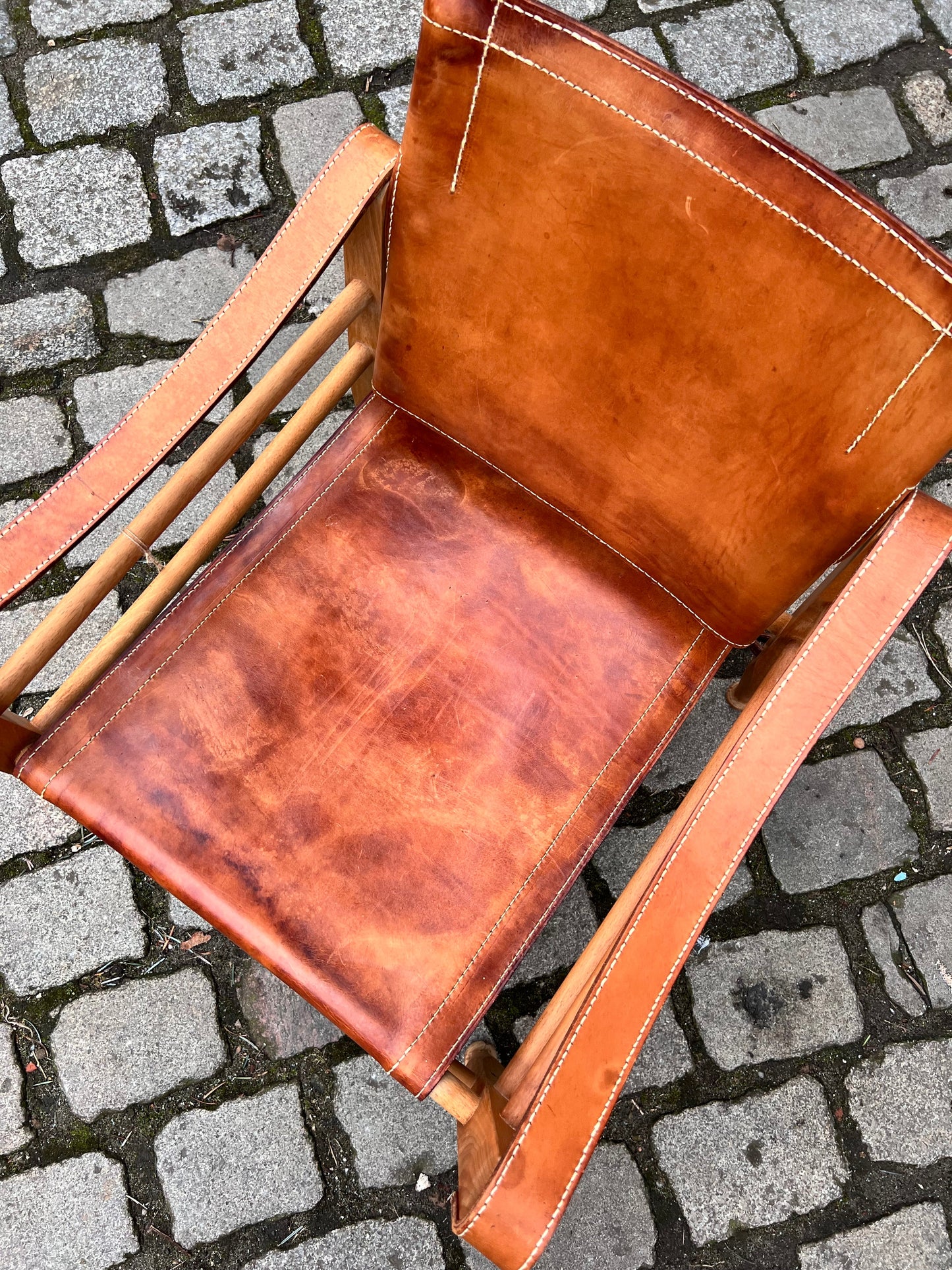 Vintage Sessel von Aage Bruun und Søn mit cognacfarbenem Lederbezug