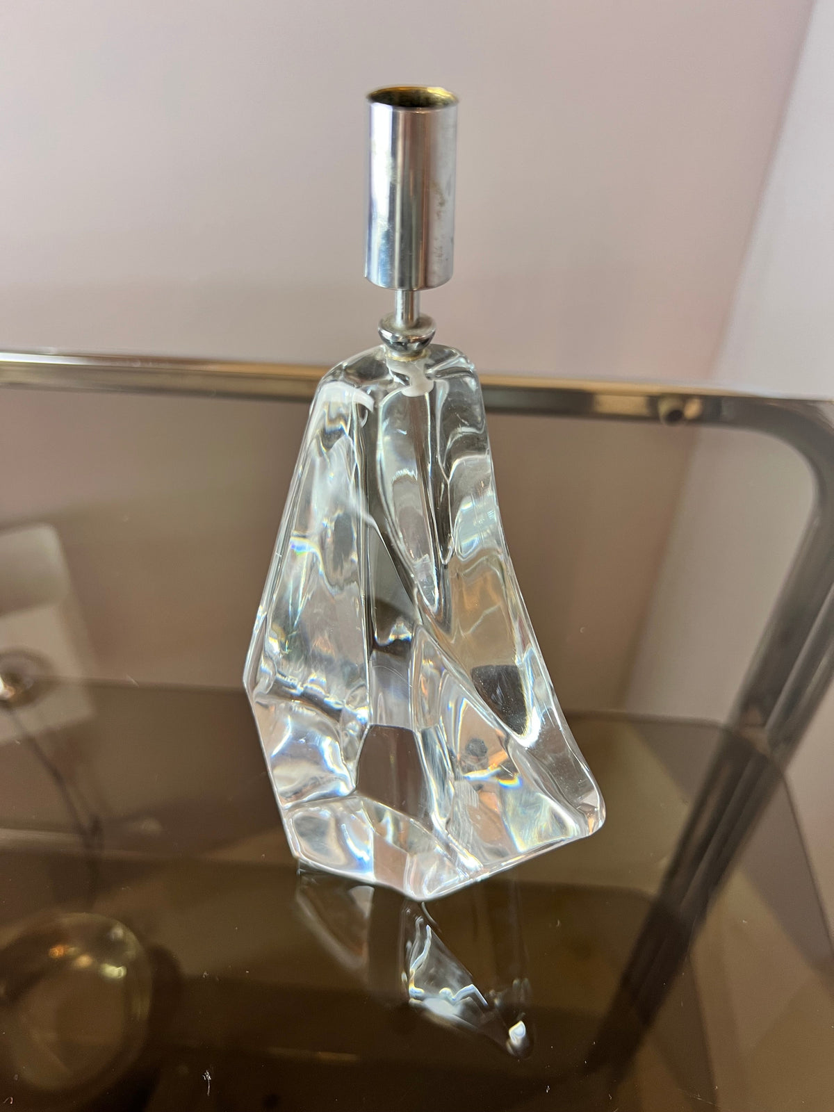 Vintage Kerzenständer Iceberg Glas von Daum Nancy