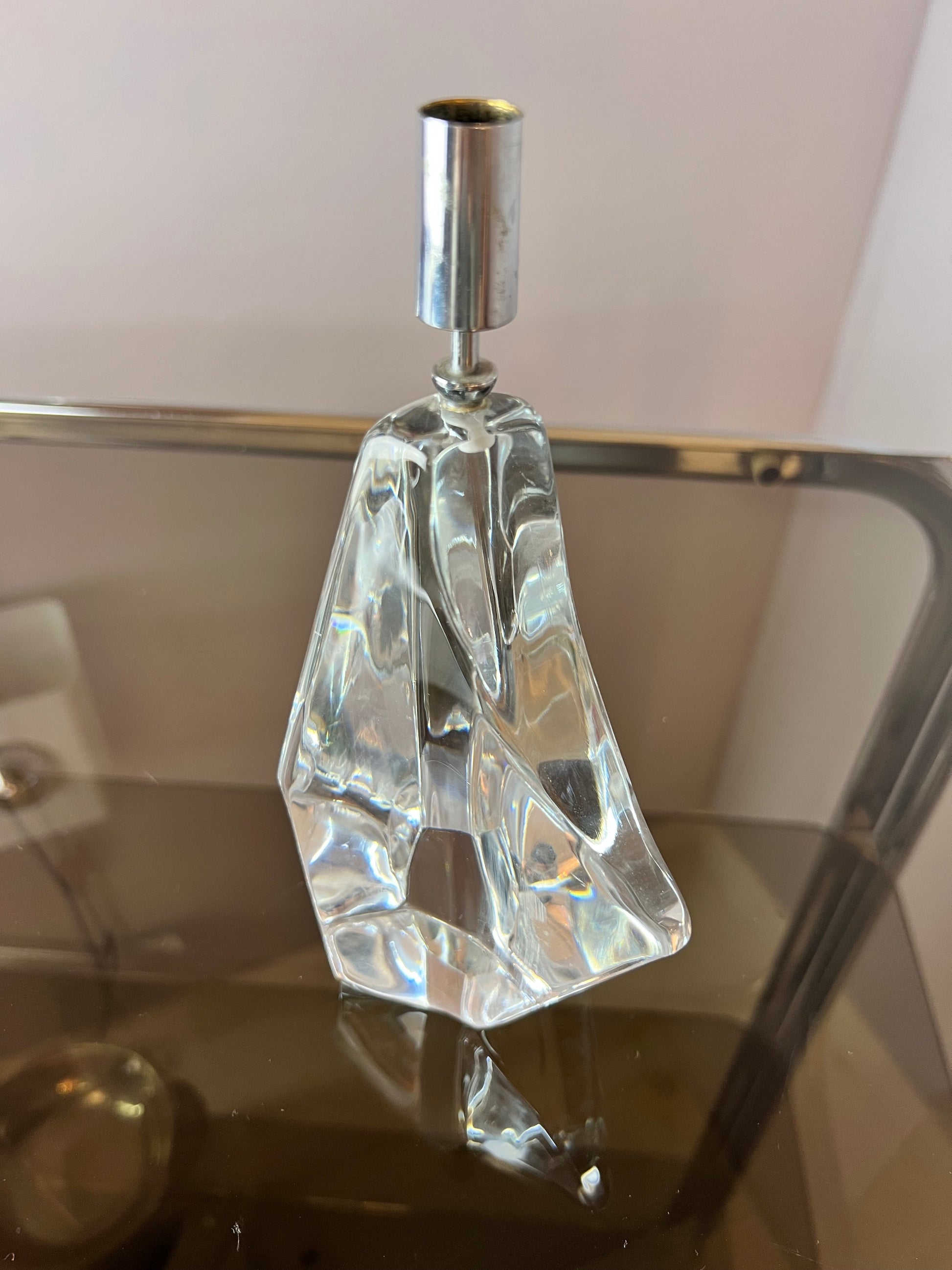 Vintage Kerzenständer Iceberg Glas von Daum Nancy