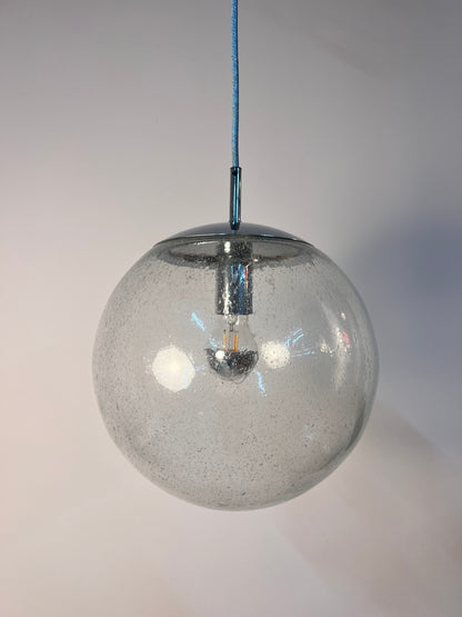 Vintage Pendelleuchte Glaskugel von Hustadt Leuchten