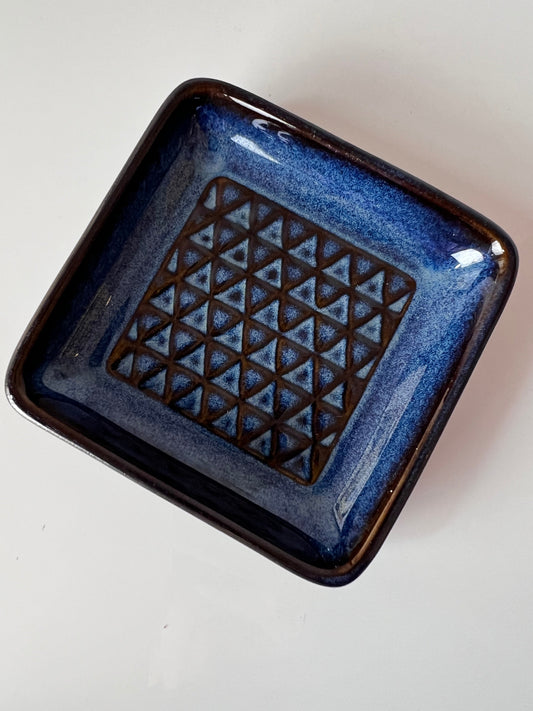 Vintage Schale 3337 von Einar Johansen für Søholm Keramik blau