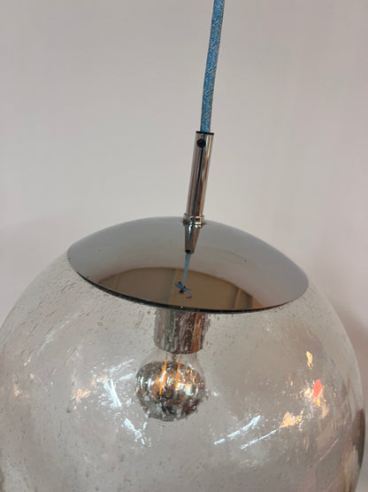 Vintage Pendelleuchte Glaskugel von Hustadt Leuchten