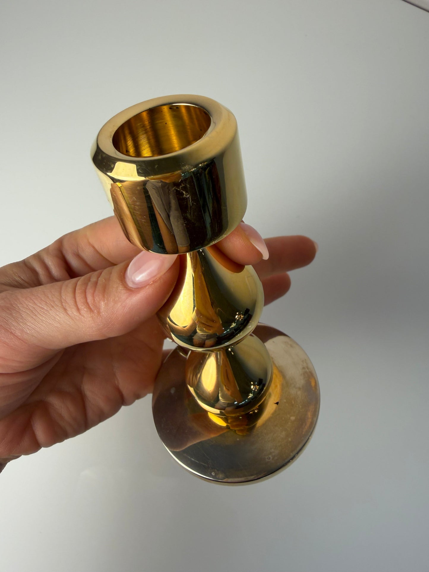 Vintage Kerzenständer 24 Karat vergoldet von Hugo Asmussen für Asmussen Design