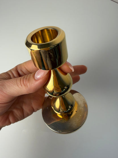 Vintage Kerzenständer 24 Karat vergoldet von Hugo Asmussen für Asmussen Design