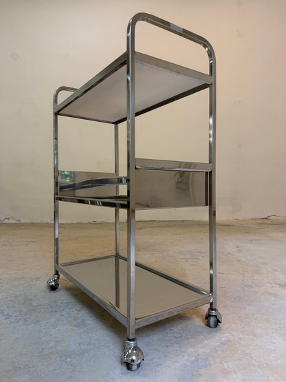 Vintage Barwagen "Modello Brevettato" aus Chromstahl, Italien