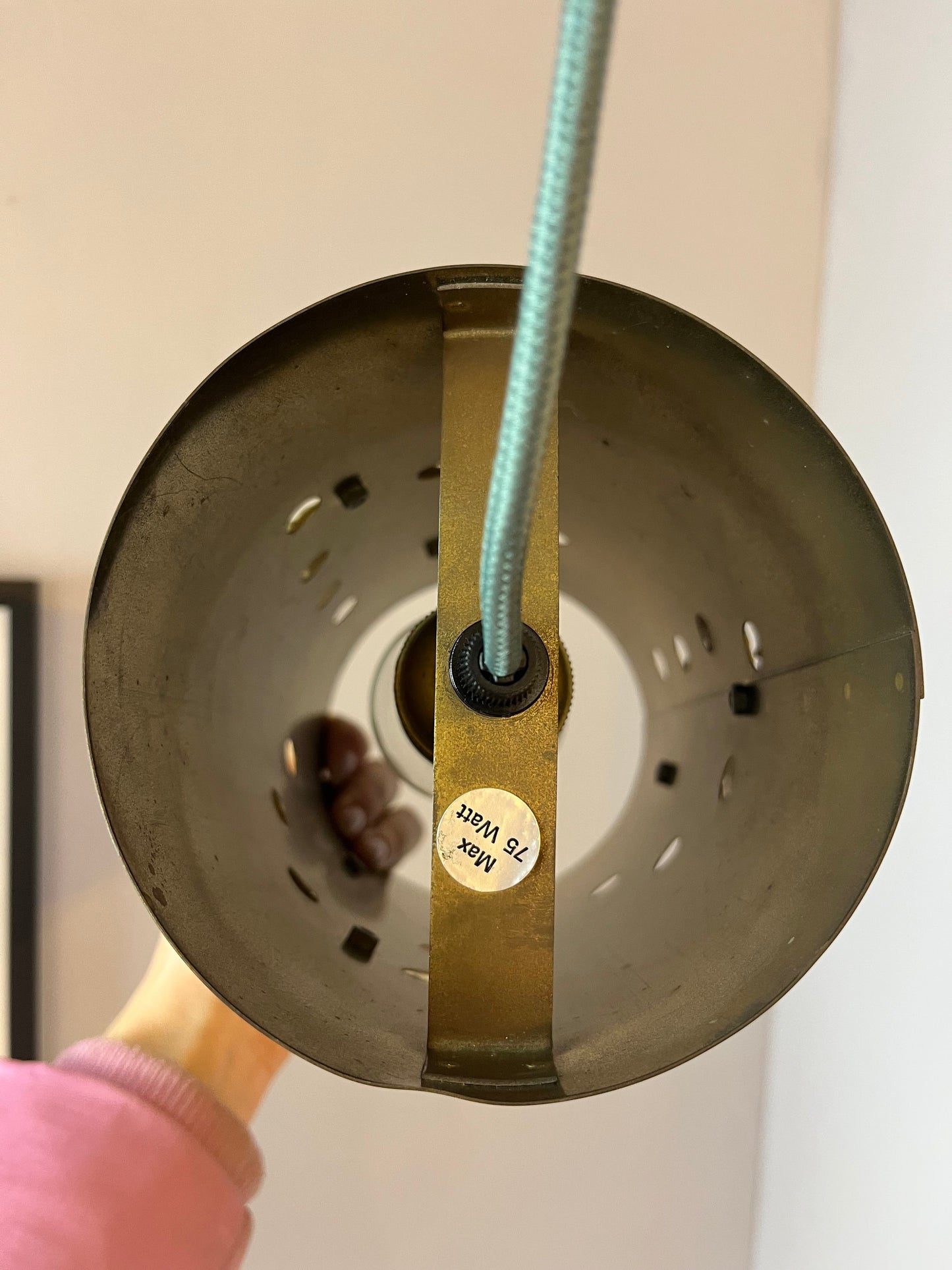 Vintage Hängelampe Messingblätter von Svend Aage Holm Sørensen