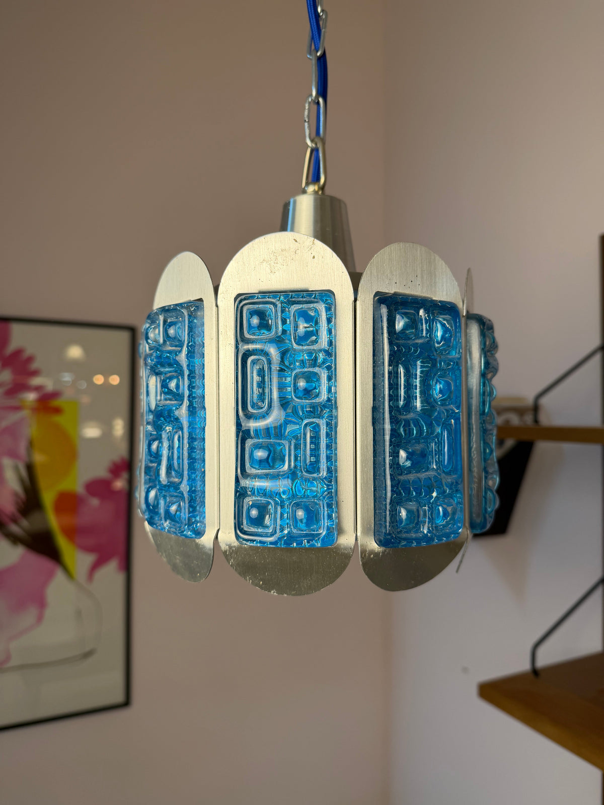 Hängelampe blau silber von Vitrika