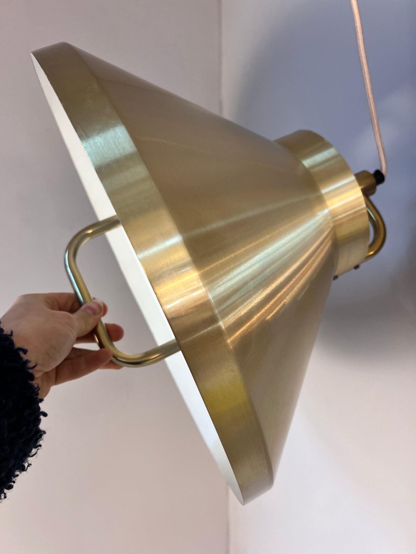 Vintage Hängelampe gold weiß von Fog und Mørup E27