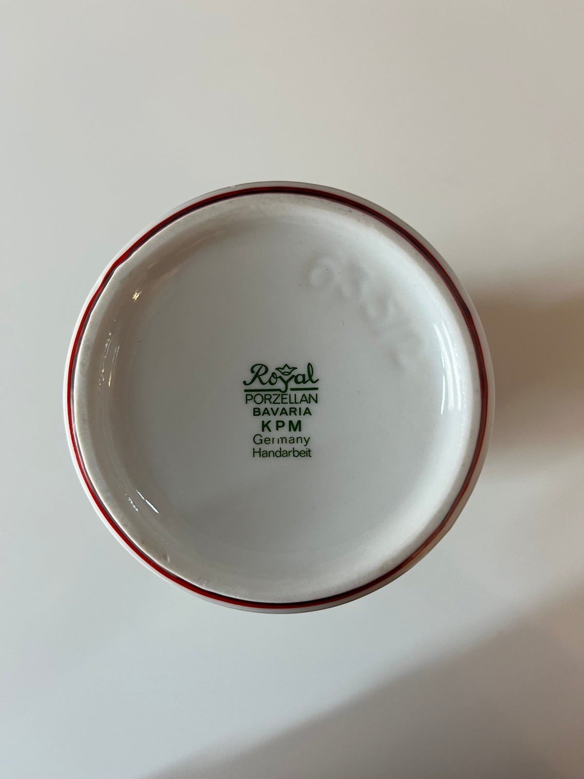 Vintage Vase 635/2 rot schwarz von Royal Porzellan Bavaria KPM
