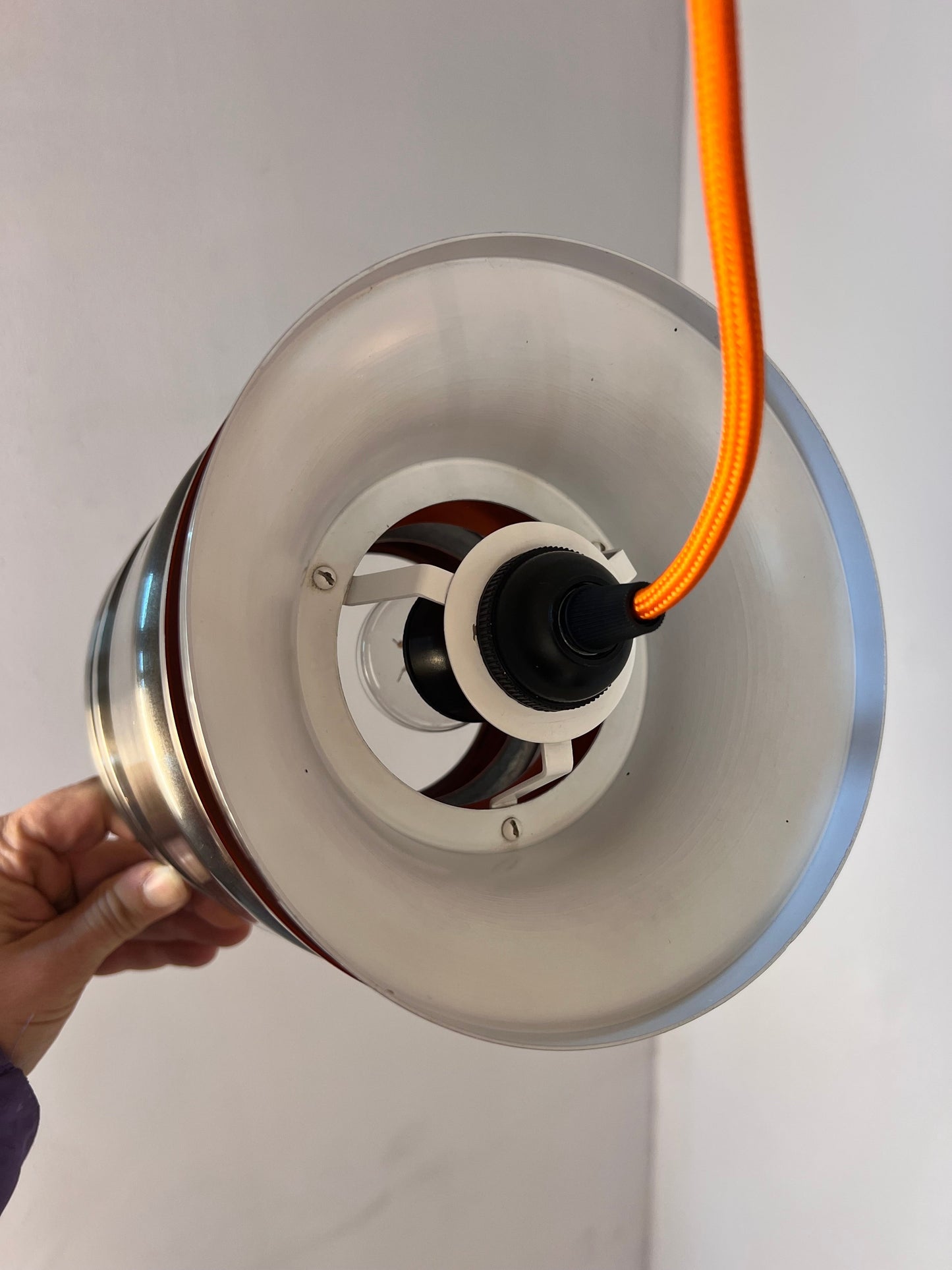 Vintage Hängelampe von Carl Thore für Granhaga orange anthrazit