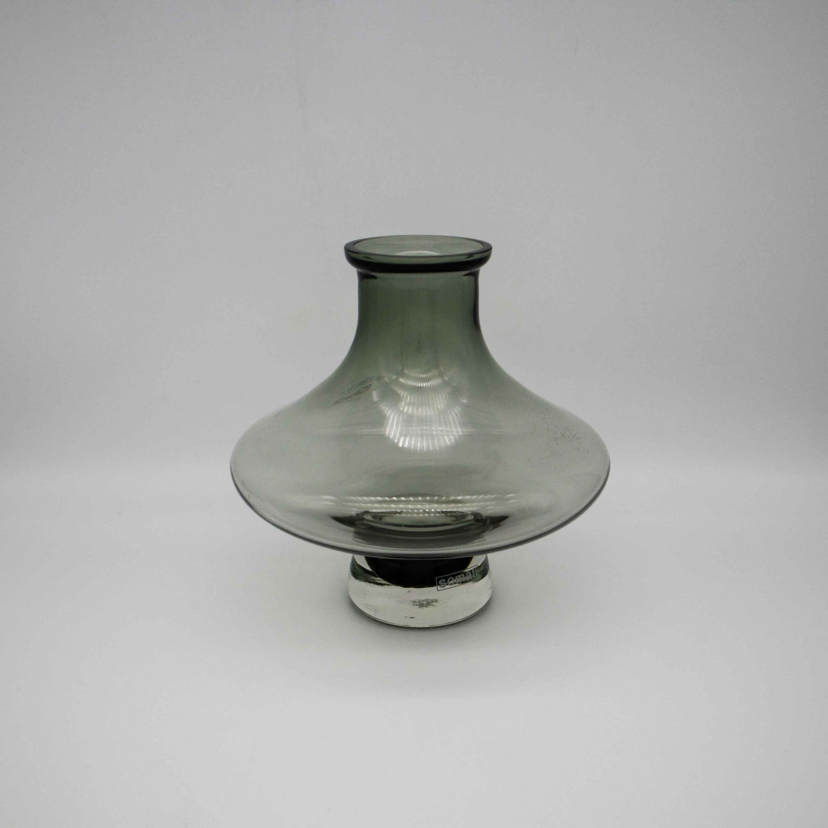 Vintage Rauchglas Vase "Somati" aus Belgien
