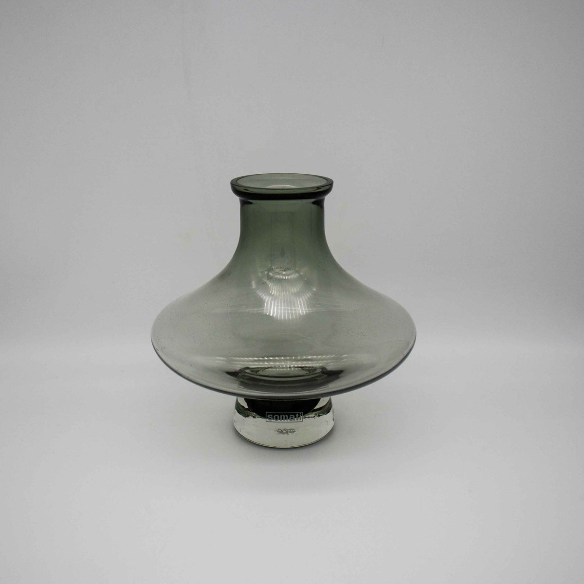 Vintage Rauchglas Vase "Somati" aus Belgien