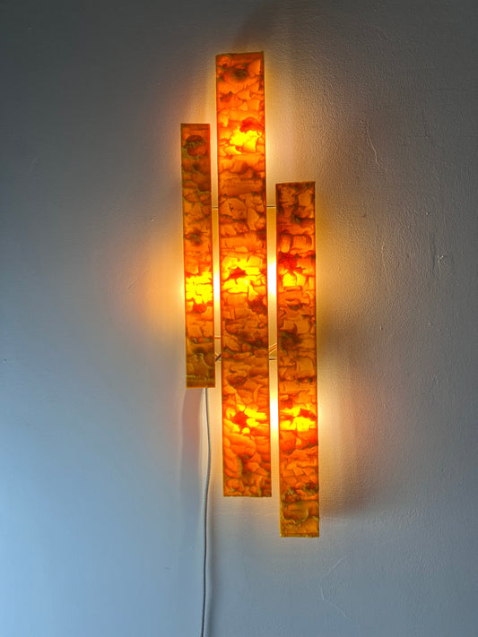 Vintage Wandleuchte gelb von Uwe Mersch