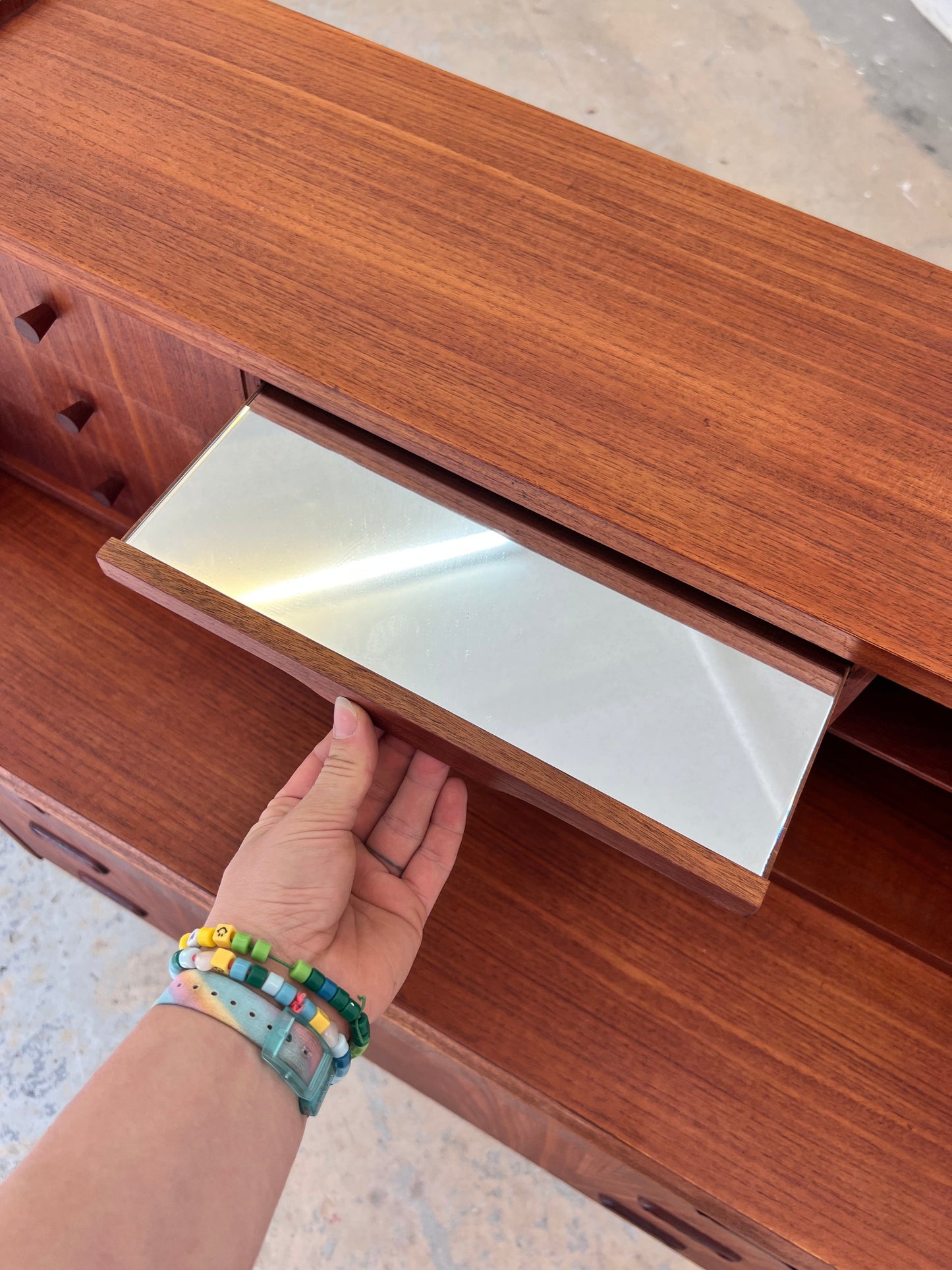 Vintage Sekretär Teak mit Spiegel aus Dänemark