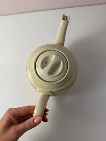 Vintage Teekanne Porzellan mit Chrom Thermohülle von Bauscher D.R.P.