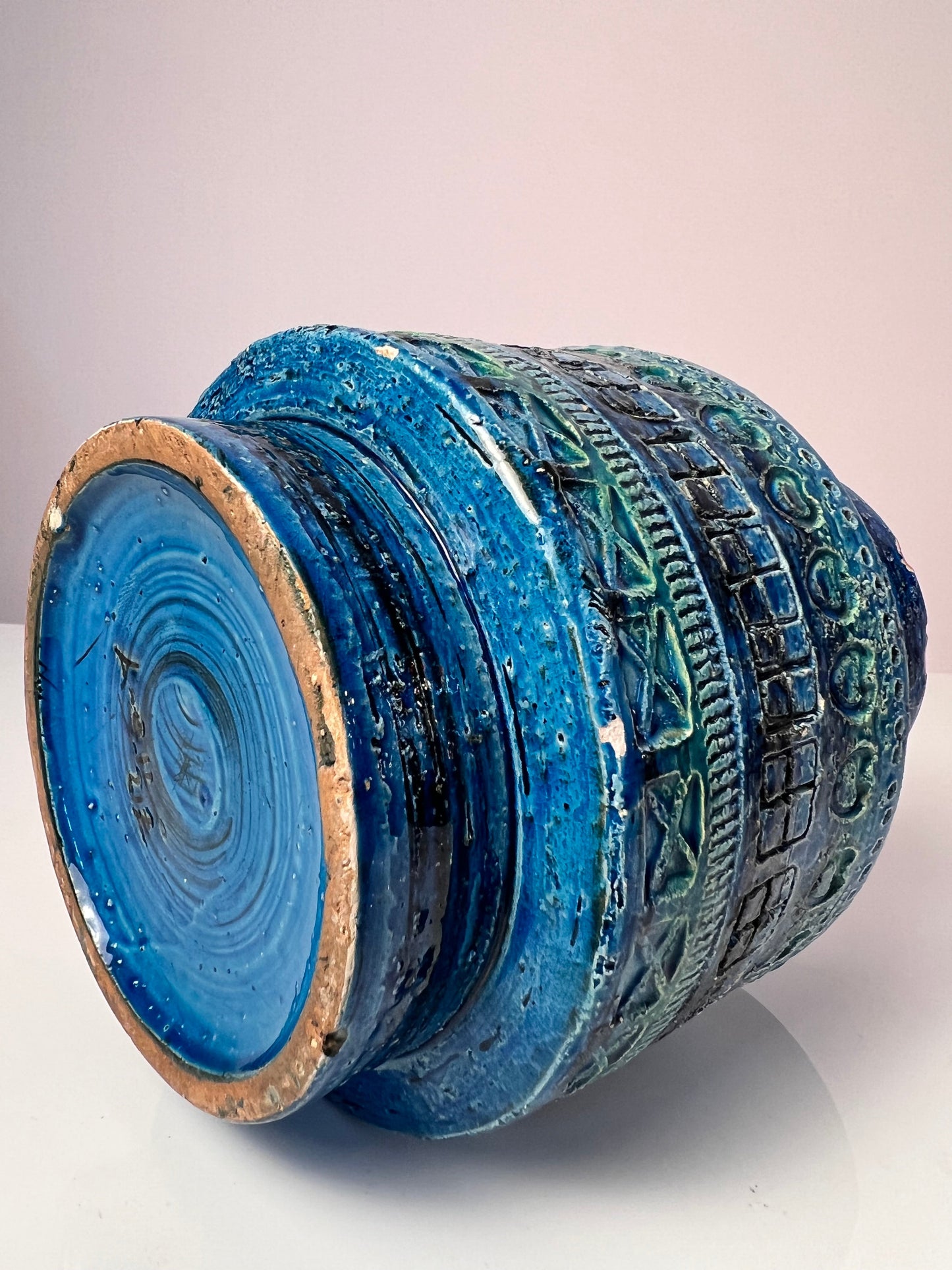Vintage Vase "Rimini Blu" von Aldo Londi für Bitossi