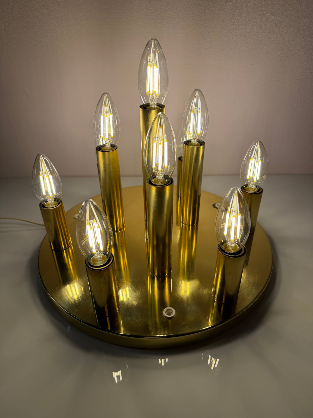 Vintage Wand- und Deckenlampe 10-flammig von Sölken, Gold