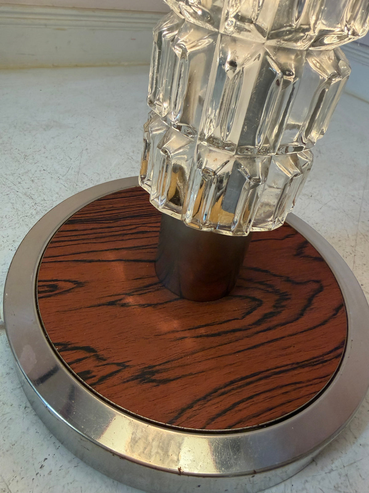 Vintage Stehlampe Space Age Chrom und Glas von Fischer Leuchten