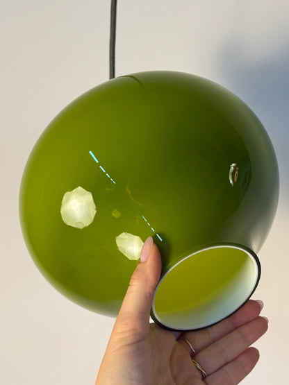 Vintage Hängelampe grün Glas von Hans-Agne Jakobsson für Staff