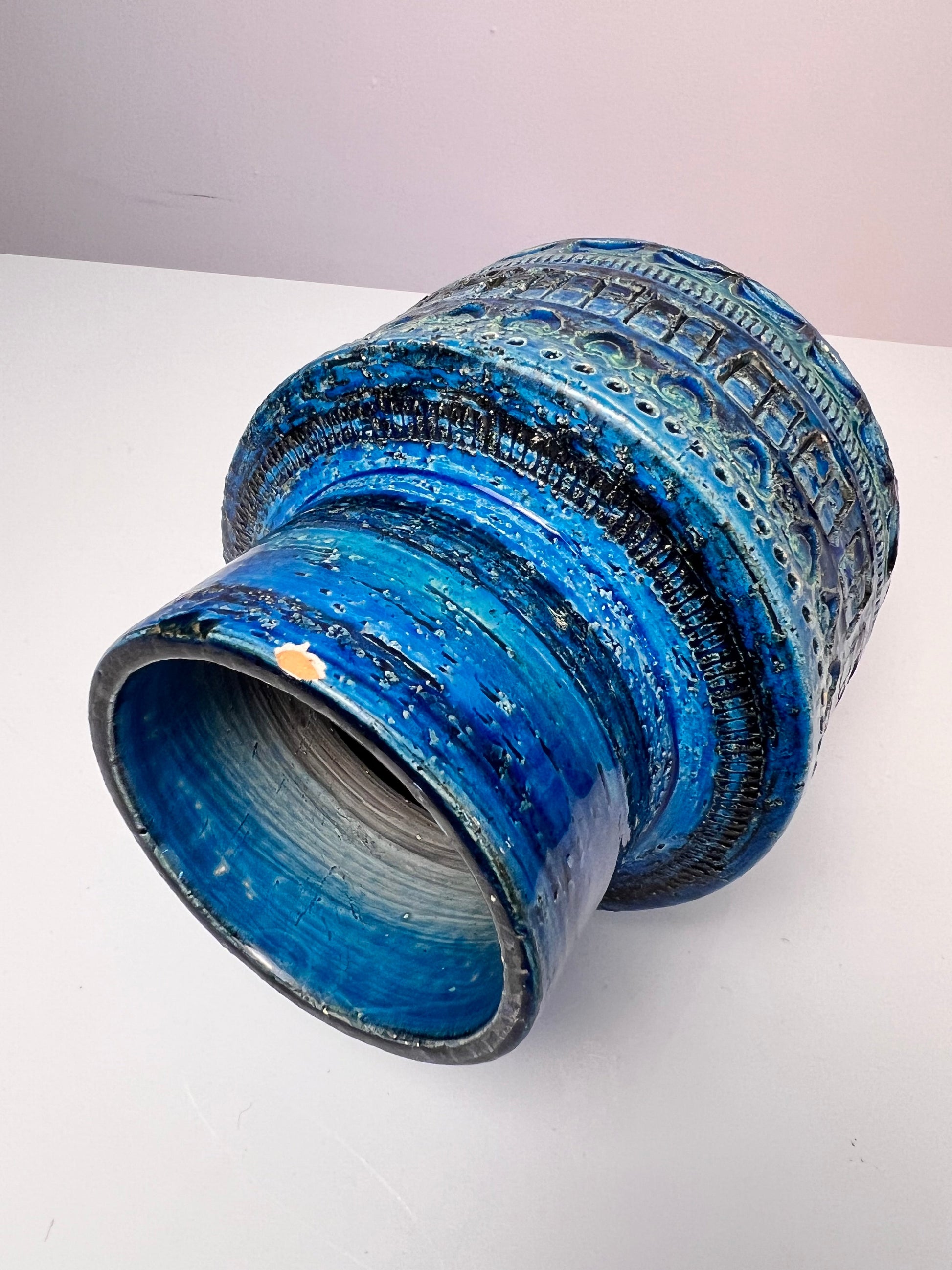 Vintage Vase "Rimini Blu" von Aldo Londi für Bitossi